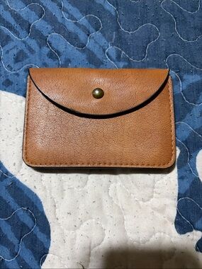 Amazon Tan Leather Snap Card Holder